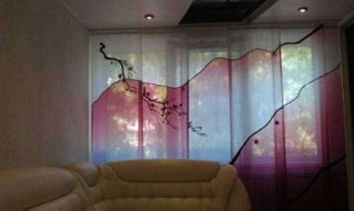Японские шторы в гостиную. Фото 2